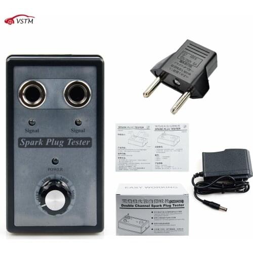VSTM Car Spark Plug Tester Adjustable Double Hole Power Adapter Diagnostic Tool Detector Ignotion Plug Analuzer Two Spark Plugs
