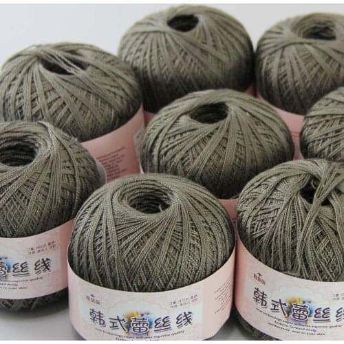 Free Shipping 8Balls X50g New Soft Hand Knitting High Quality 100% Cotton Crocheted Yarn Dark Gray 16110