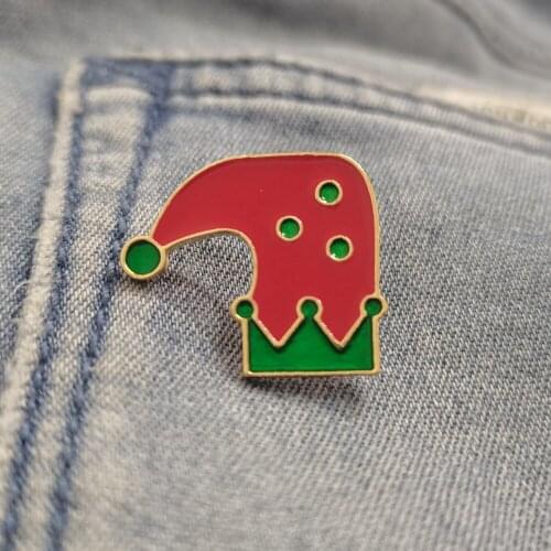 Cute Enamel Pin Beautiful Christmas Hat Brooch Women Lapel Pins Backpacks Clothes Badges New Year Gifts Jewelry