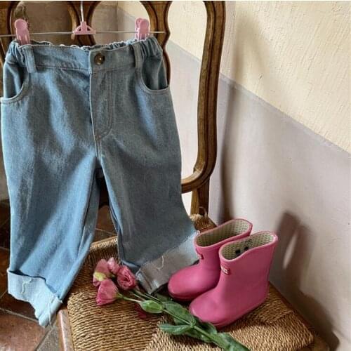 2021 new arrival girls boys denim long pants autumn fashion kids jean pants 1-7 years WS230