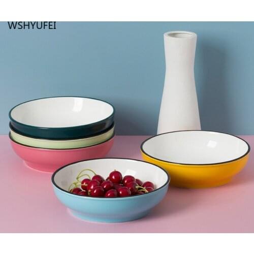 European tableware bone china household ceramic tableware bowl fresh and creative American exquisite rice bowl combination