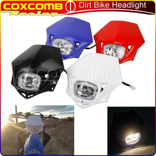 Motorcross Enduro 35W Headlight Fairing Universal Off Road Blue Dirt Bike Headlamp For Kawasaki Honda Yamaha Suzuki XT YZ EXC XC
