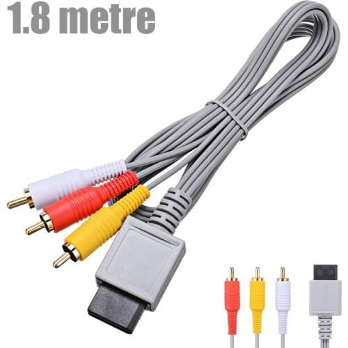 HDTV Audio Video AV 3 RCA Game Adapter Video Cable Compatible for Nintendo Wii U AV Cable Composite Video Audio Lead