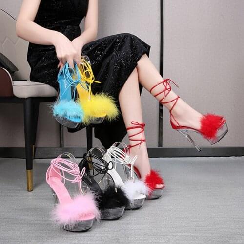 HOKSVZY Sandals for Women Patent Leather 15cm Super High Heels Stiletto Sexy Hate High Super High Sandals Female Summer LFD
