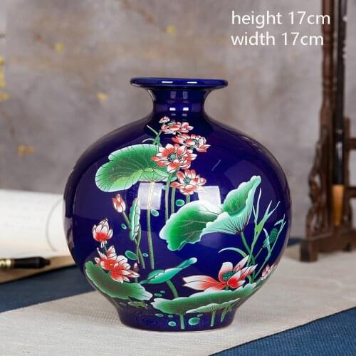 Jingdezhen Ceramics Vase High Grade Black Gold Glaze Flower Vase Ornament Living Room Household Crafts Chinese Decoration