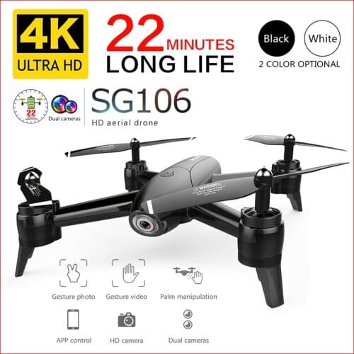 Halolo SG106 HD Drone with Dual Camera 1080P /4K WiFi FPV Real Time Aerial Video Wide Angle Flow RC Quadcopter Helicopter Toys