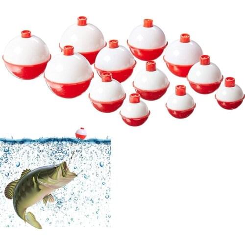 10pcs Red White Fishing Bobber Set Plastic Round Float Buoy Outdoor Fishing Gear Fishing Sports Accessaries Supplies