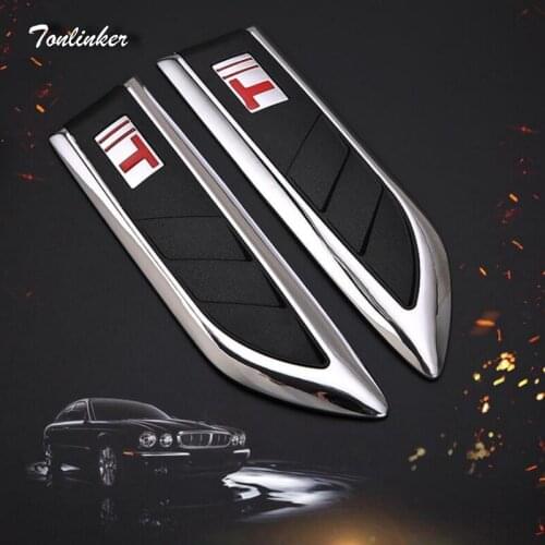 Tonlinker sticker For Mitsubishi Outlander ASX LANCER 2017-18 Car Styling 2PCS ABS Leaf plate side mark decoration cover sticker