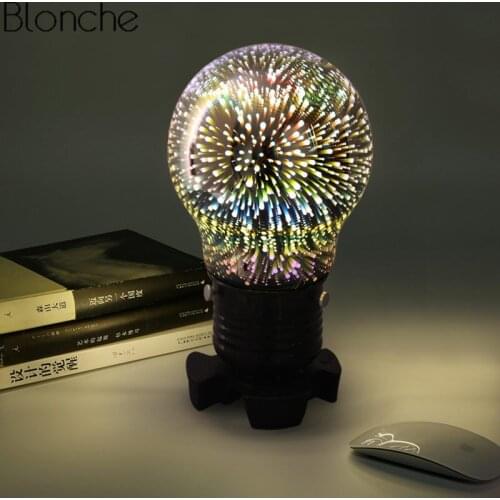 Colorful 3D Table Lamp Creative Glass Led Desk Light for Bedroom Bedside Lamp Night Lighting Fixtures Christmas Industrial Decor