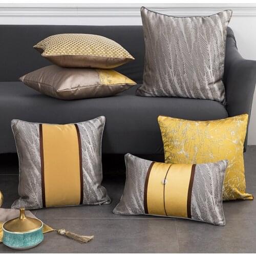 Patchwork Pillow Cases Jacquard Fabric Home Decor Cushion Cover Sofa Waist Cushion Patchwork Pillowcases housse de coussin