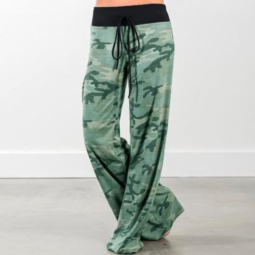 2021 New Fashion Loose Home Leisure Camouflage Printed Pants Womens Wear Wide Leg Pants