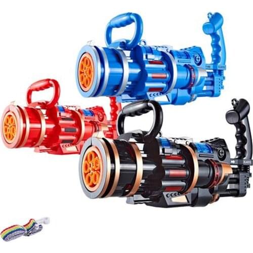 New Automatic Gatling Bubble Gun Toys Electric Sound And Light Bubble Blower Maker Kid Gatling Bubble Machine Summer Outdoor Toy
