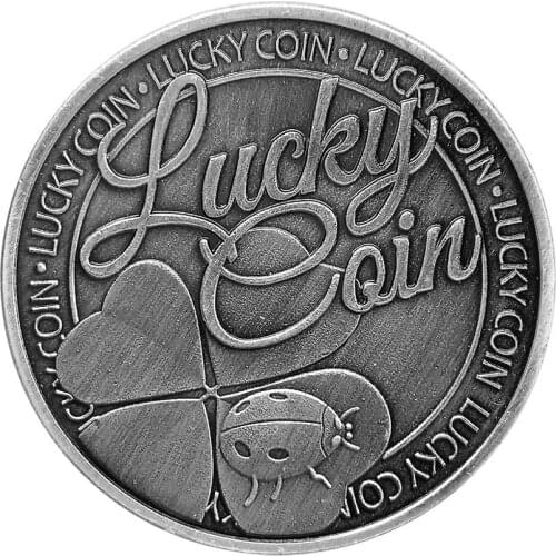 Clover Commemorative Coin Lucky Euardian Words Lucky Coin Collection Art Holiday Gifts Souvenir