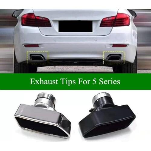 Pair 304 Stainless Steel Exhaust End Muffler Pipe For BMW 5 Series F10 F18 535 GT550 640 Modified Style Car Rear Tail Tips