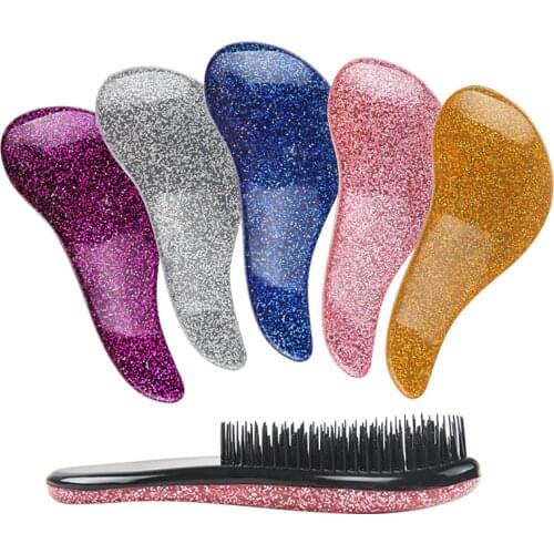 Hairdressing Products Shiny Glitter Mini Princess TT Combs Barber Accessories Shower Hair Brush Massage Scalp Styling Tool
