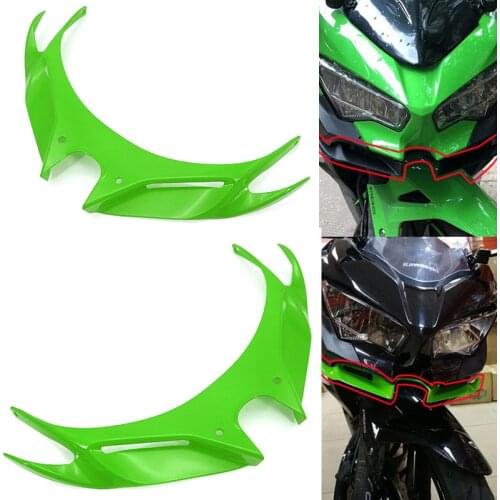 FOR KAWASAKI Ninja 250 Ninja 400 2018-2019 Front Fairing Aerodynamic Winglets ABS Plastic Cover Protection Guard Ninja250/400 18