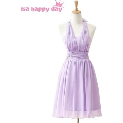 Lilac faironly short chiffon brides maid party knee length dresses 2020 bridesmaid dress for special occasions under 100 H3845