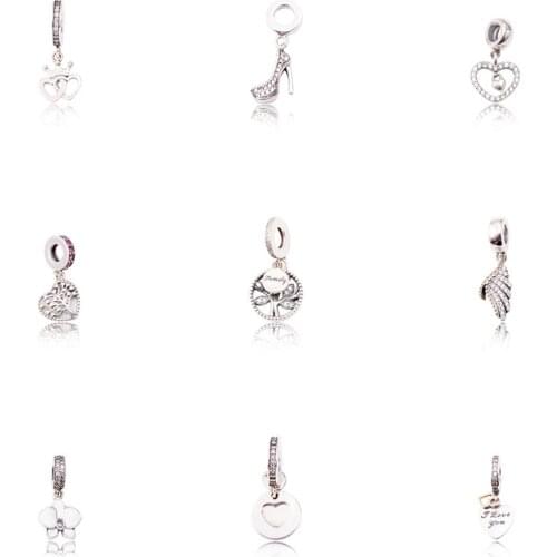 Pendant Bead Charm Authentic 925 Sterling Silver Fit Original Pandora Charms Bracelet Women Jewelry gift JF600226-234