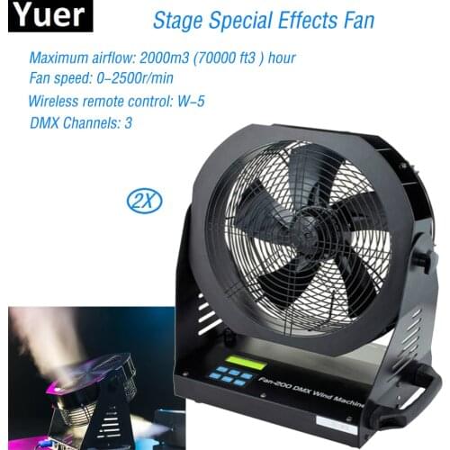 2Pcs/Lot Professional Stage DJ Special Effects Fan Equipment 200W Remote Contol Stage Effect Fan For Wedding Stage performance