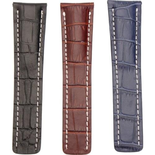24mm Genuine Leather Watch Strap Replaceable Soft Leather Strap Waterproof Watch Band Multicolor With Screw Accessories Tools