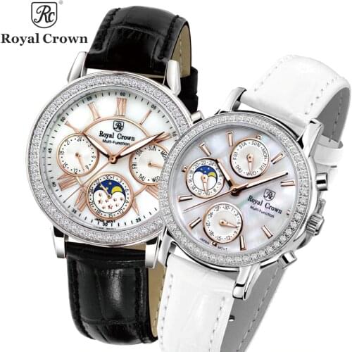 Женские часы с кожаным ремешком Royal Crown China At AliExpress