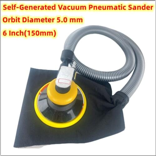 Self Generated Vacuum 6inch Power Sanding Machine Random Orbital Dual Action Air Polisher Pneumatic Palm Buffer