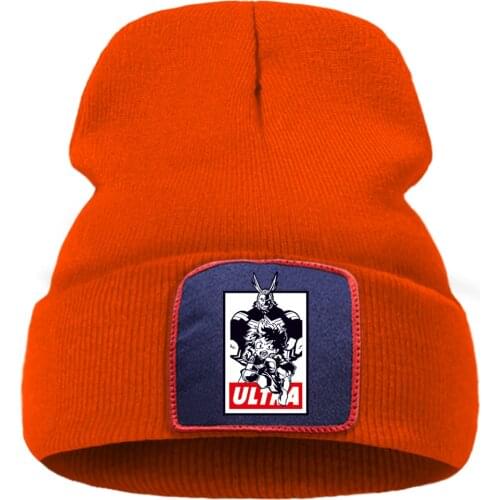 My Hero Academia Beanie Women Hat Japanese Anime Bonnet Cap Men Street Simple Knit Hats Casual Warm Cotton Outdoor Skullies Caps
