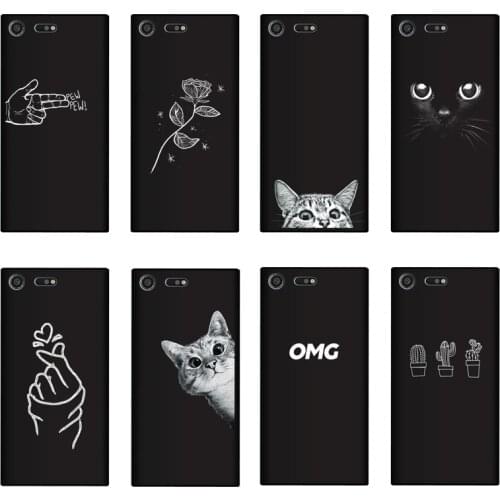 QAQsam Silicone For Sony Xperia Z5 Compact X XZ XZ1 L2 XA2 XA XA1 Premium Cover Painting Case Matte Phone Cases