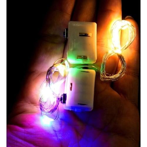 10X include battery 3 Modes 1M 2M LED String lights Holiday lighting Fairy Garland For Christmas Tree Wedding Party Decoration