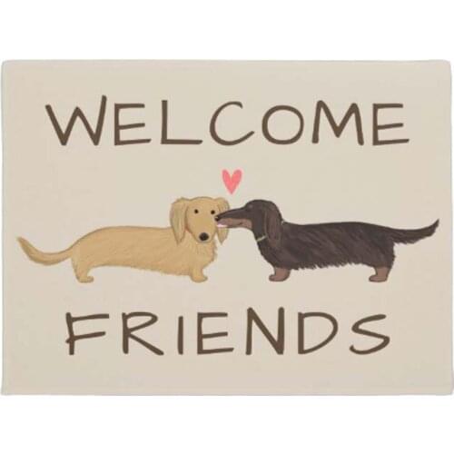 Funny Long haired Dachshunds Cute Dog Lovers Doormat Home Decoration Entry Non-slip Door Mat Rubber Washable Floor Carpet
