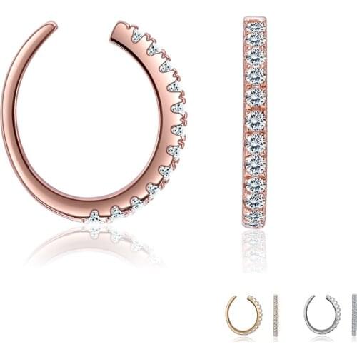 SILVERHOO Genuine 925 Sterling Silver Earrings For Women Clear Cubic Zirconia 3 Colors Small Hoop Earring Hot Sale Fine Jewelry