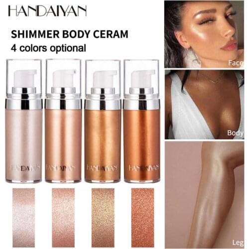HANDAIYAN Liquid Highlighter Foundation Eyes Face Body Brighten Makeup High gloss Shimmer Lotion Highlight Liquid Make Up TSLM1