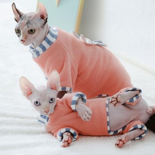 Cat Clothes Winter Cat Jumpsuit German Hairless Cat Jacket Clothes Cute Anti-hair Puppyt Pet Kitten Cotton Clothes