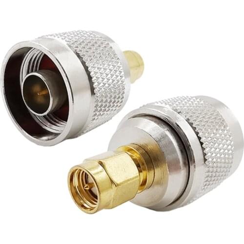 1PCS RF Coaxial SMA-N Plug Adapter SMA Male Plug to N Type Male Plug RF Coax Convertor Straight Nickelplated Connector