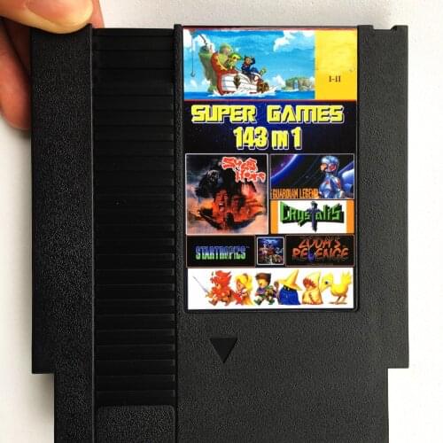 143 In 1 72 Pins 8 Bit Game Card with Fantasy 1 2 3/Moro Bros 1 2 3 Contra Little Samson