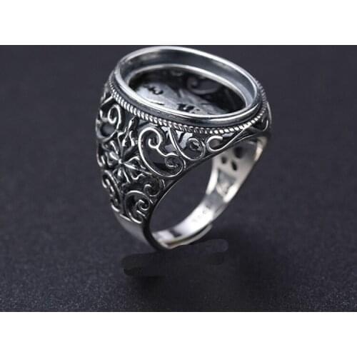 15*20mm 925 STERLING SILVER Semi Mount Bases Blanks base blank Pad VINTAGE rings ring Setting jewelry findings men DIY A4958