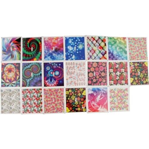 20 Pieces DIY Nail Art Stickers Mixed Styles Pattern Flower Fruits Decals