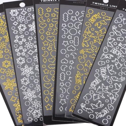 2021 Hot Stamping/Hot Silver Series Stickers DIY Mobile Phone Scrapbooking Diary Album Decor Sticker Snowflake Star Moon Sticker