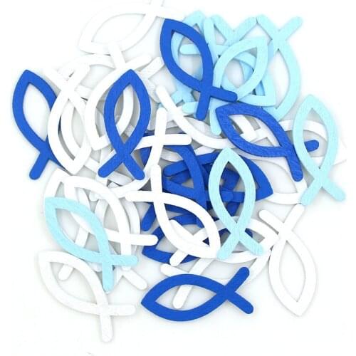 50PCS/lot Fish Wooden Buttons For Clothes Mixed Color Baby Button Sew Haberdashery Decorative Buttons For Crafts