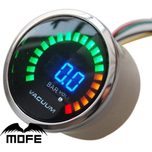 Original Logo 20 LED Analog 52mm / 2 Inch Bar Digital Vacuum Gauge WIth Stepper Motor