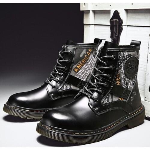2021 Boots Women Shoes Platform Leather Martins Boots Big Size Couple Shoes Men Punk Motorcycle Brand Thick Heels Winter Boots