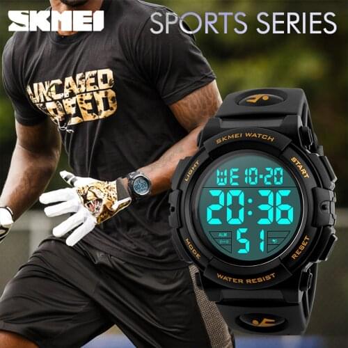 SKMEI Men Sports Watches Digital LED Electronic Multifunction Outdoor Sport Waterproof Swim Mens Student Casual Watch 1258