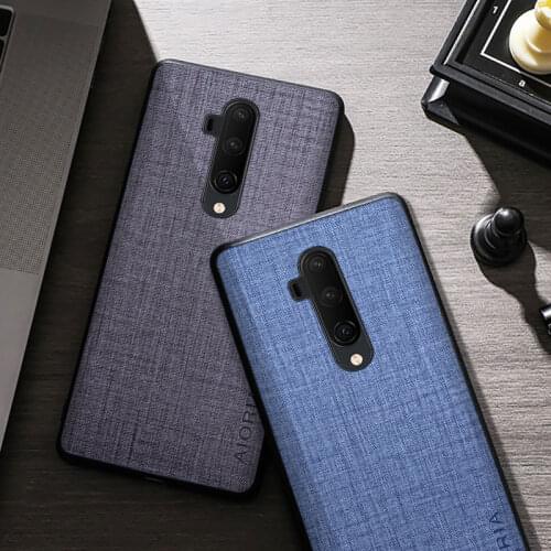 Textile Cloth Phone Case For Oneplus 7T Pro Ultra-thin Canvas Back Cover For Oneplus 7T Fabric Cloth Case