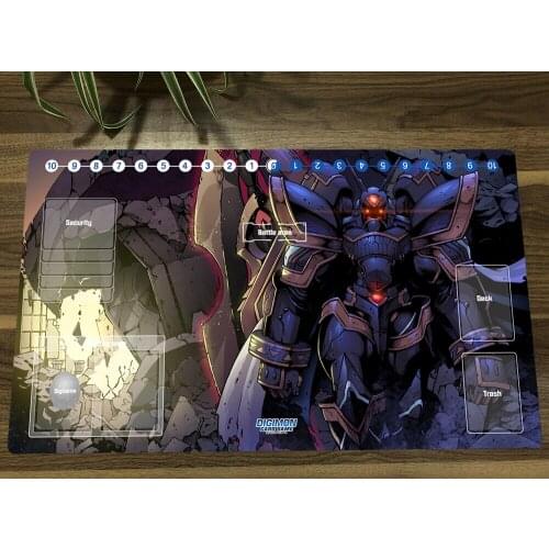 Anime Digimon Duel Playmat Alphamon Trading Card Game Mat DTCG CCG Mat Desk Play Pad Anti-slip Mouse Pad With Free Bag 60x35cm