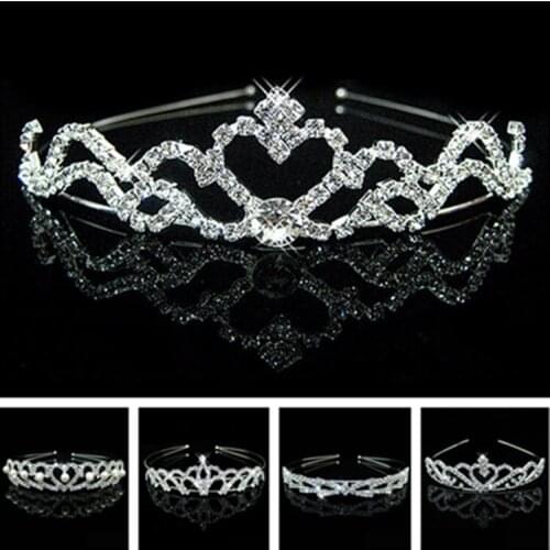 Wedding Prom well party princess Flower Girl Bride pearl crystal crown and tiara Headband bandage on head jewelry accessories