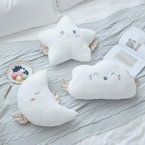 Ins hot new Plush Sky Pillows smile moon Cloud Star white Cushion hig quality Room bed Decor Nature Pillow sweet gift for kids