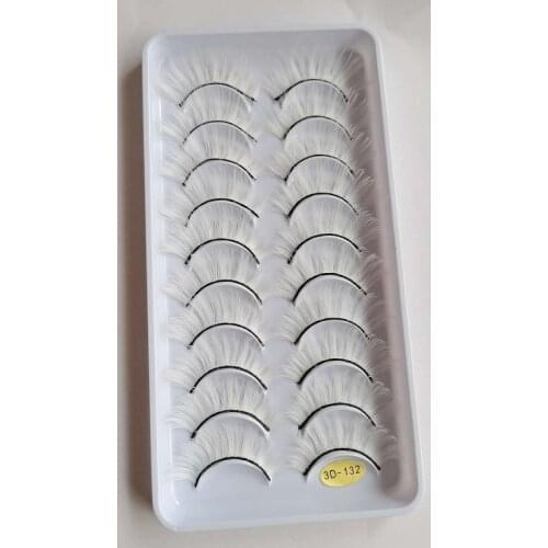 QUXINHAO 10Pairs Fashion Natural Short white Fake Eye Lashes False Eyelashes Beauty Makeup Eyelash doll eyelashes
