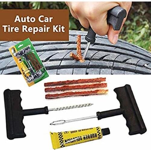 Tire Repair Tools Kit 6Pcs Car Accessories Auto Bike Auto Tubeless Tire Tyre Repair Kit Puncture Plug Repair Kit Hand Tools