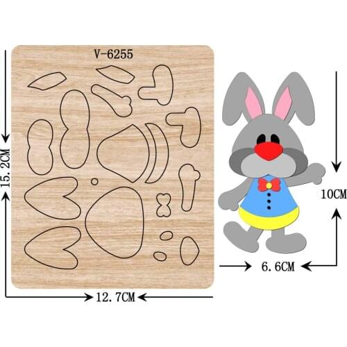 New rabbit wooden dies cutting dies for scrapbooking Multiple sizes V-6255