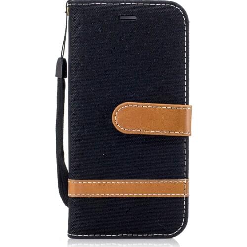 Wholesale Cowboy Jean&PU Leather Case for iPhone 6 iPhone 6s Kickstand Flip Mobile Phone Cases with Wallet Card Holders& Lanyard